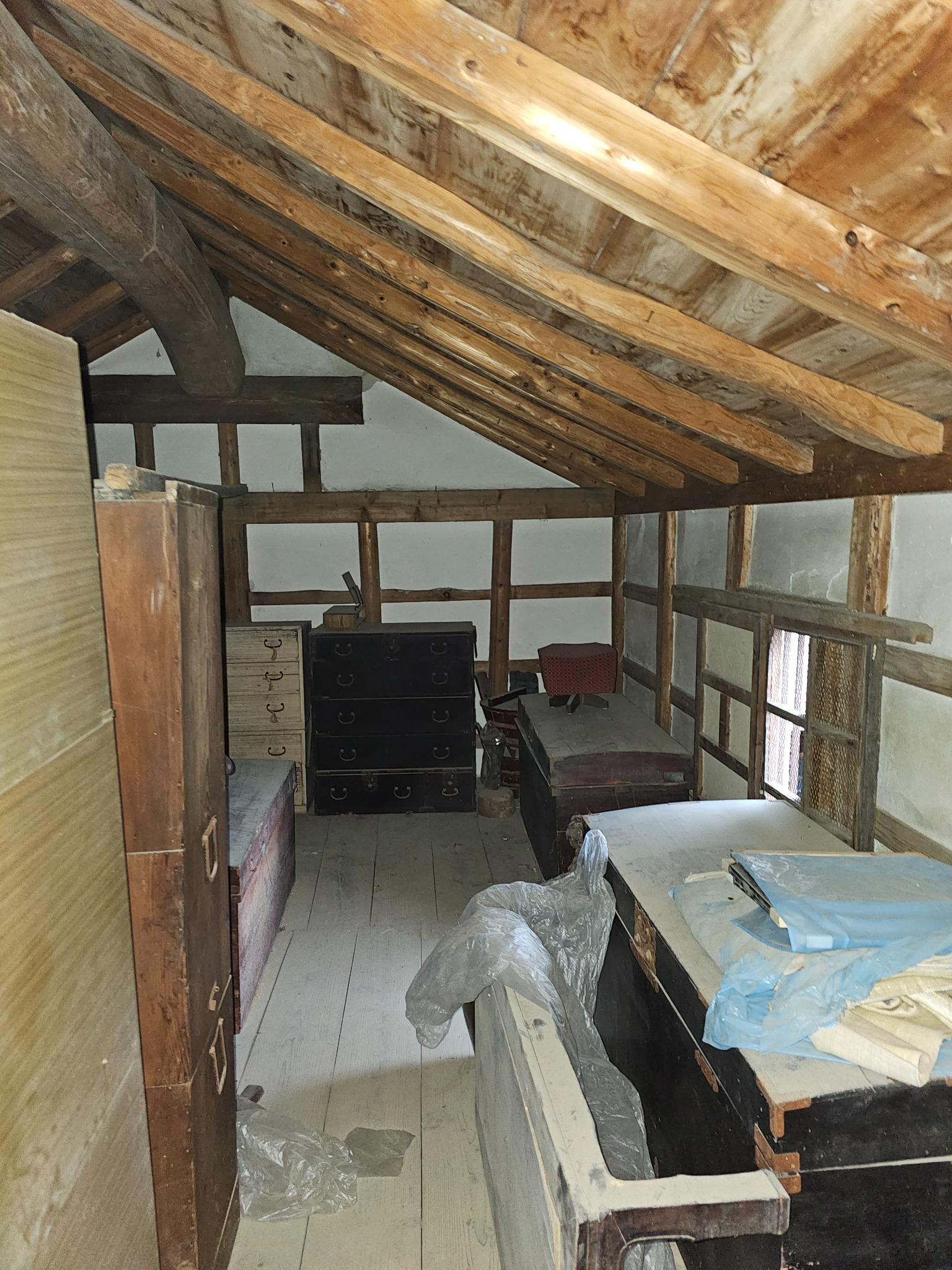 Tansu in the kura interior.