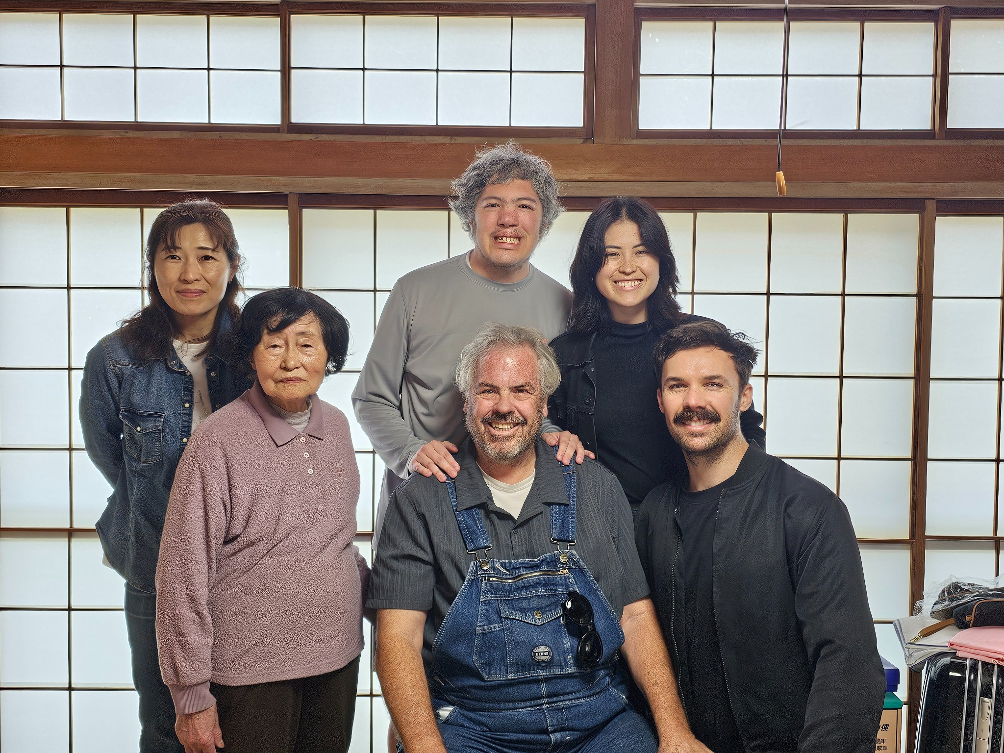Family group with Charlie and Marie at Hanasaki.