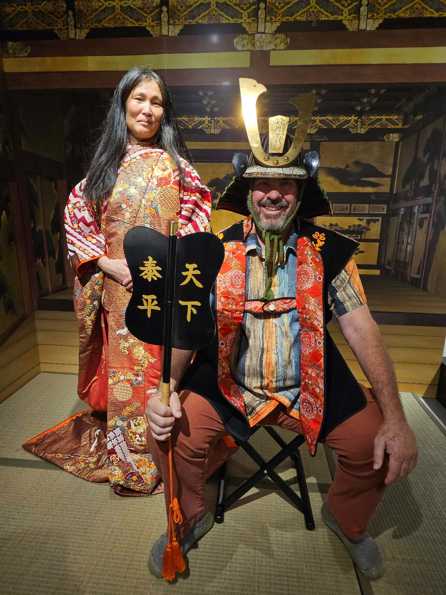 Tomoko and Brad in historical costume.